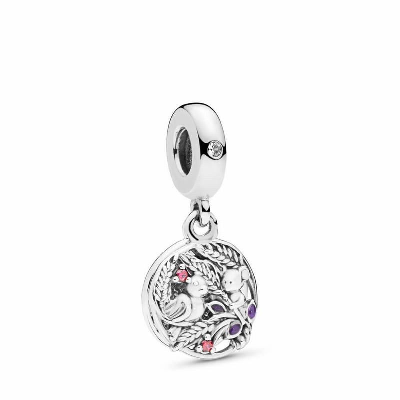 Pandora Always By Your Side Dangle Charm - Sterling Silver/Enamel/Purple/Cubic Zirconia - Canada | I